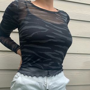 MESH ZEBRA PRINT TOP